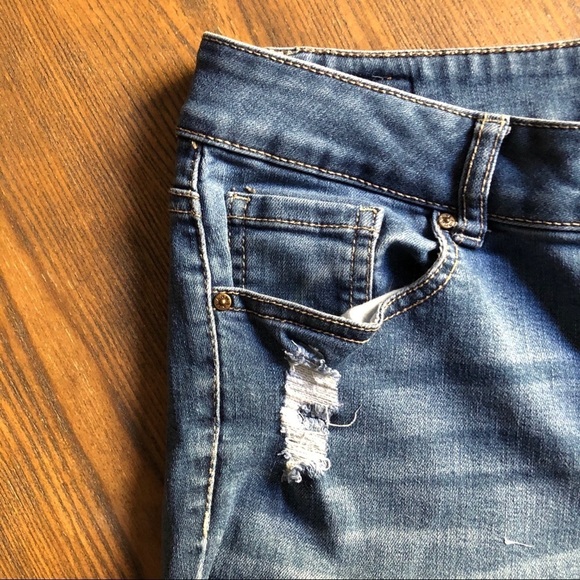 🎄 Wax jeans medium wash size 9 skinny  distressed - Picture 7 of 14